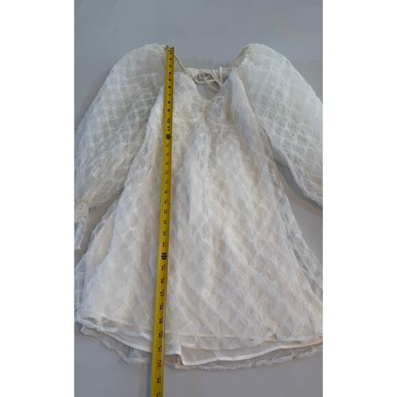 LPA Taluah Mini Dress Womens Small White Cottagecore Whimsy Boho Peasant - Picture 4 of 16